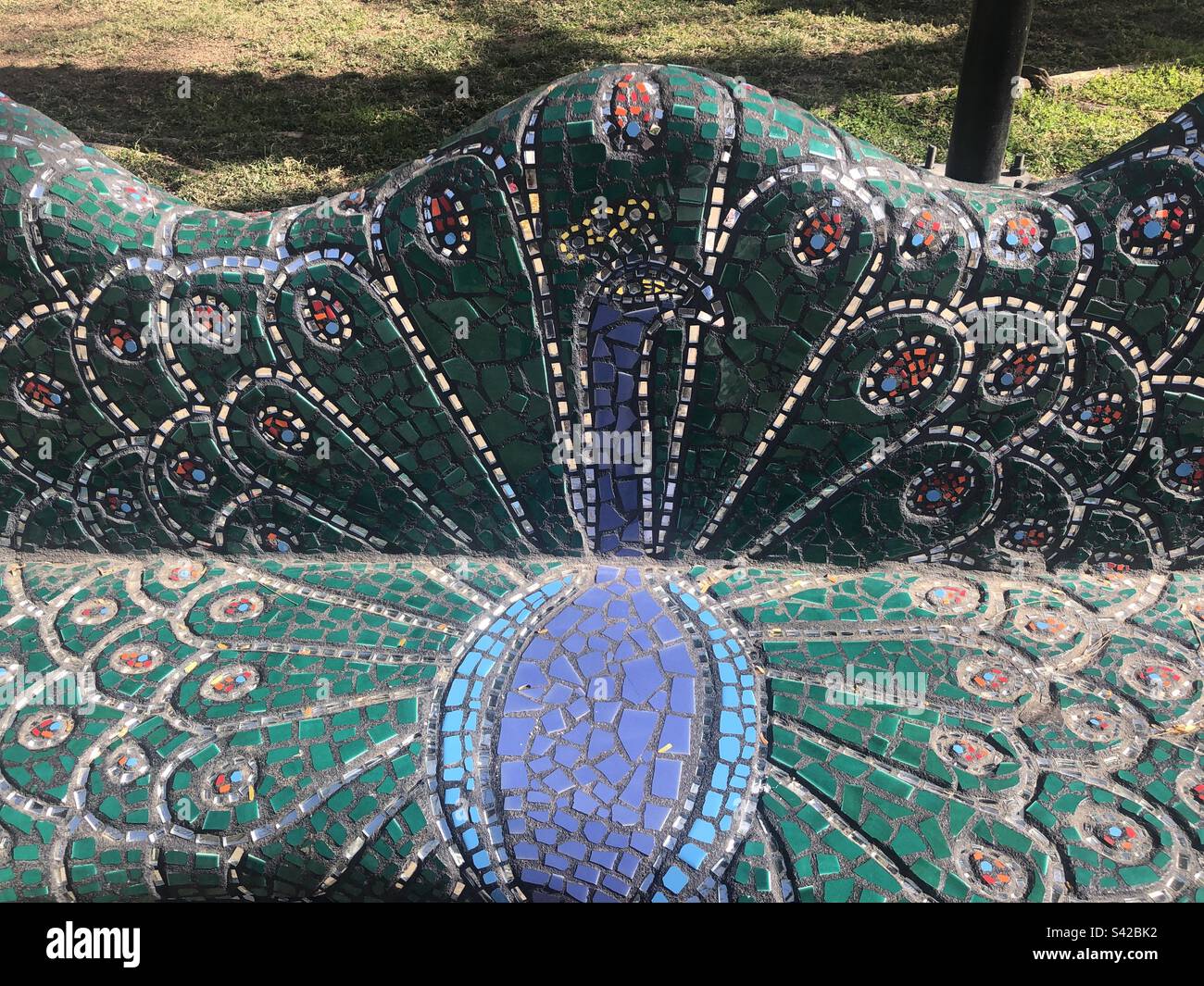 Colourful mosaic peacock design Stock Photo Alamy