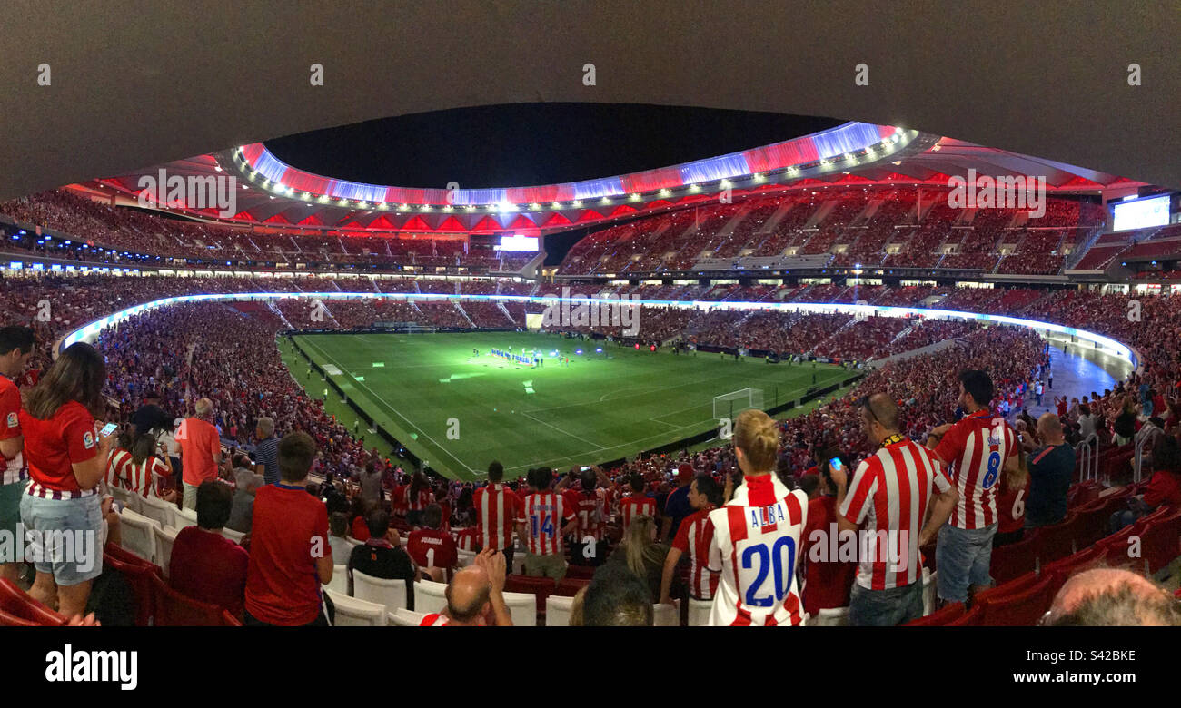 Metropolitano stadium, night view. Madrid, Spain. - Smartphone Captured Stock Image