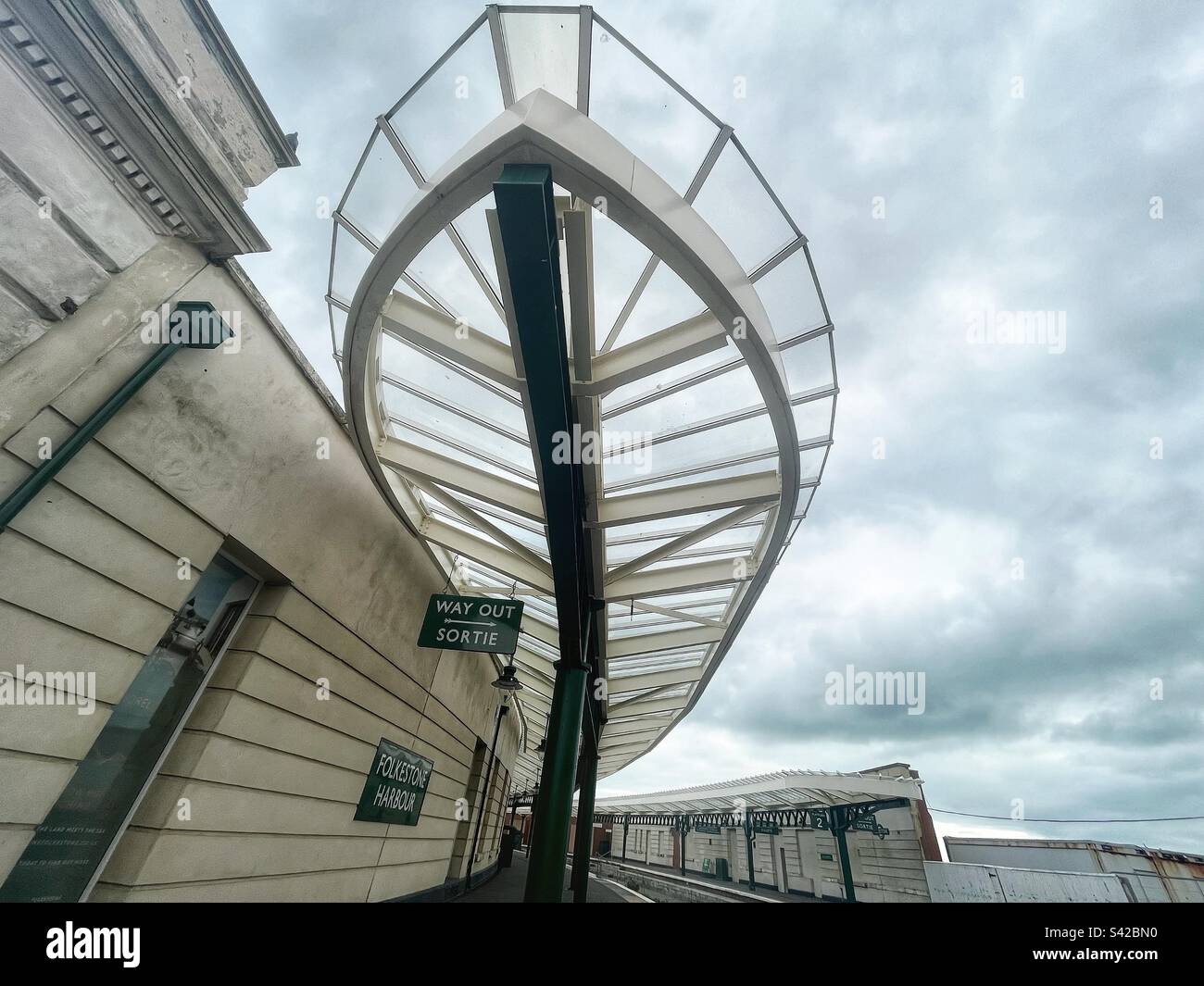 Folkestone Harbour railway station restoration project. The architecture has been renovated. - Smartphone Captured Stock Image