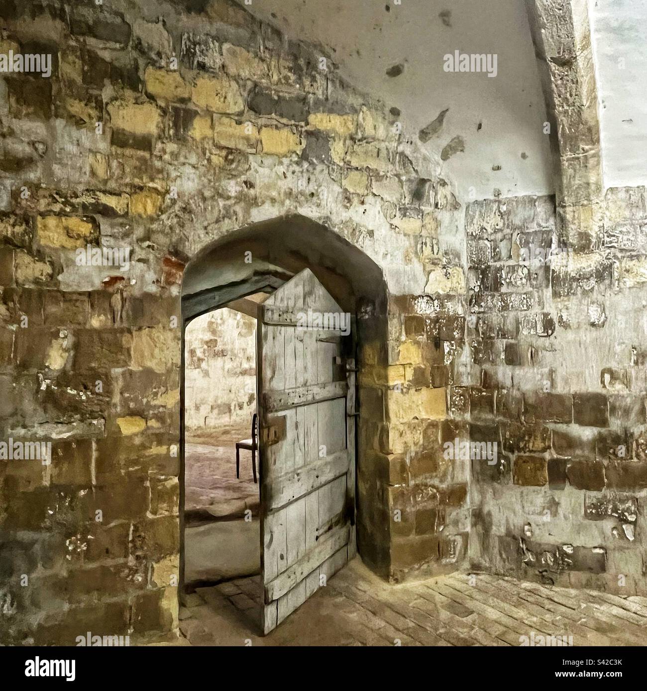 Basement of Henry VIII Walmer Castle, an artillery fort in Kent, UK