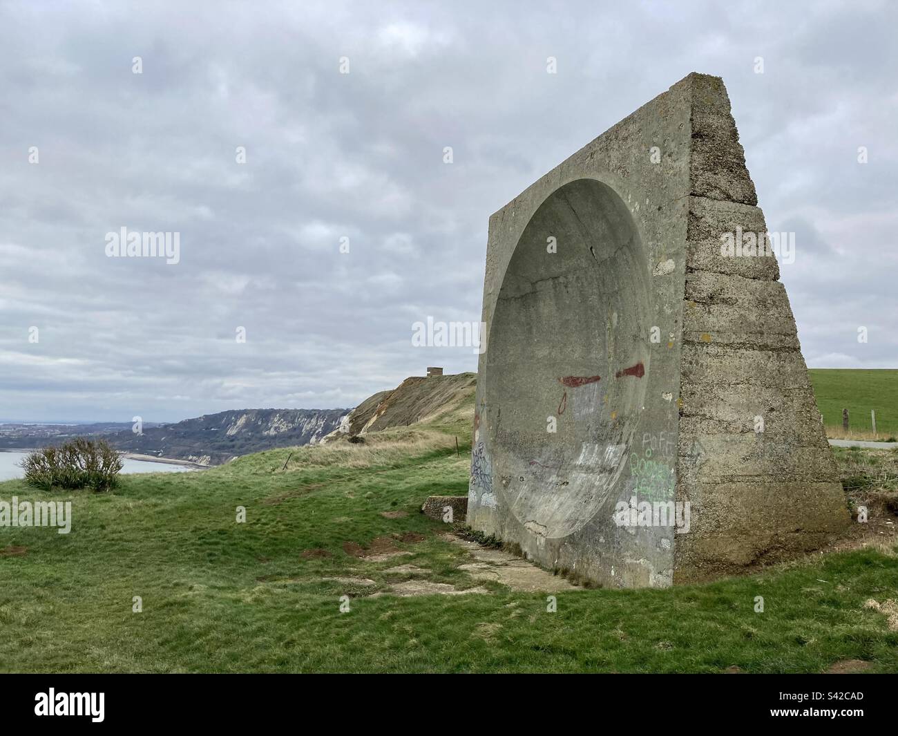 Sound mirror on the cliffs - Smartphone Captured Stock Image