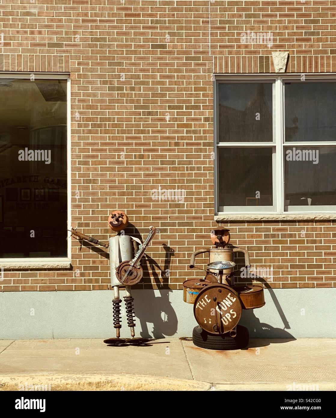 Recycled Art in downtown Naperville, IL. Making use of waste or discarded objects and 