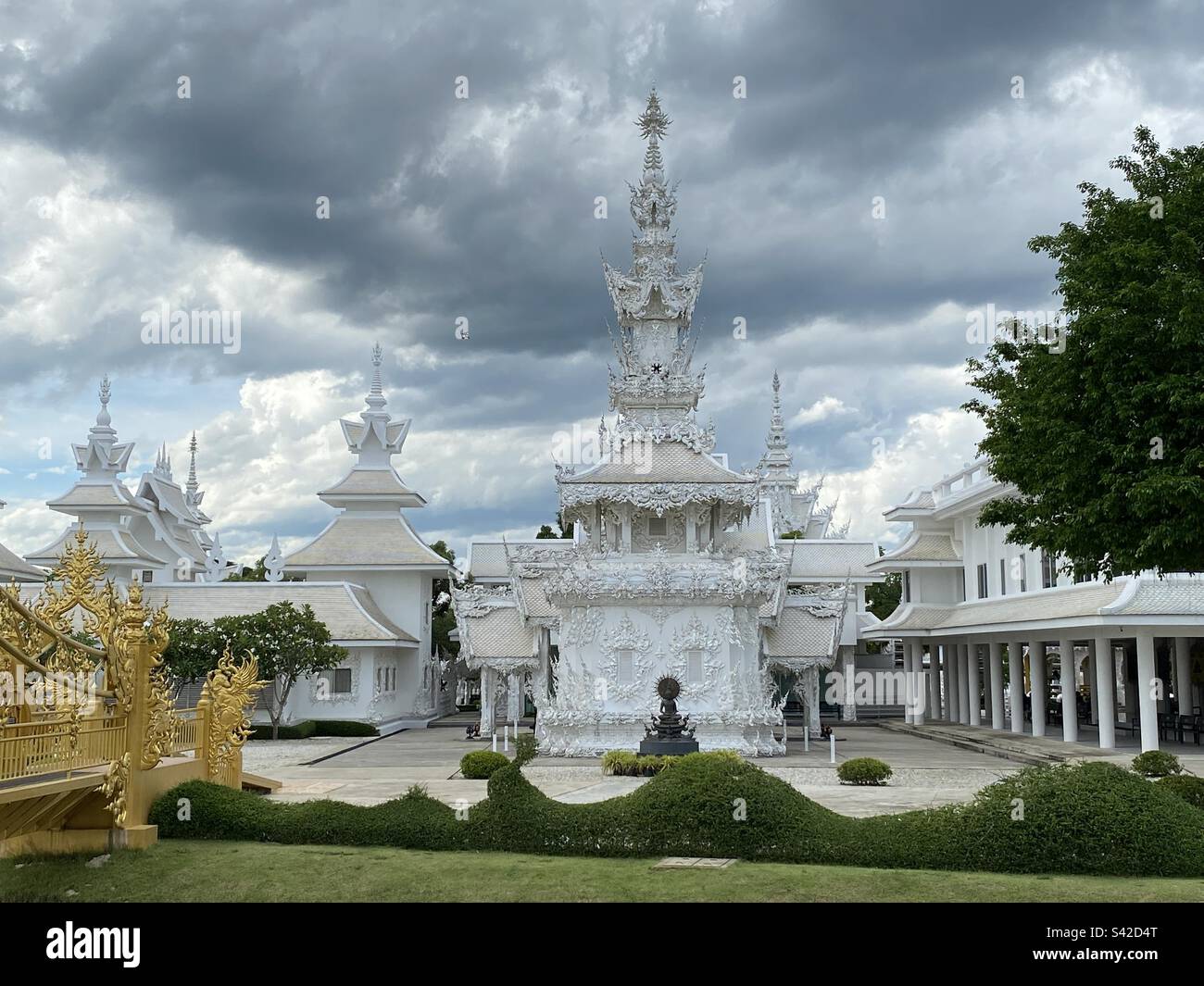 The White Temple, in Chiang Mai is an amazing work of art - Thailand Stock Photo