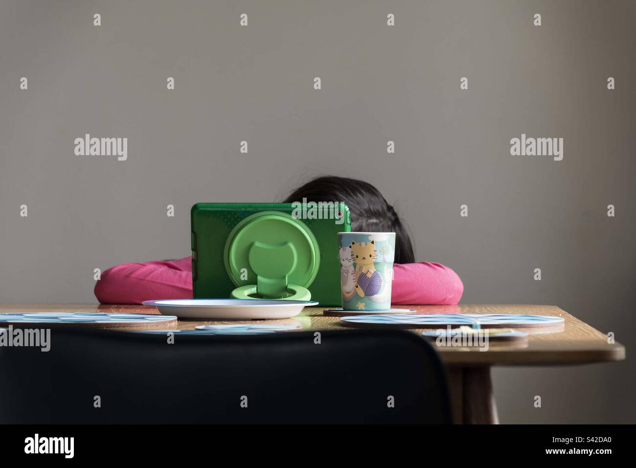 Home schooling - Smartphone Captured Stock Image