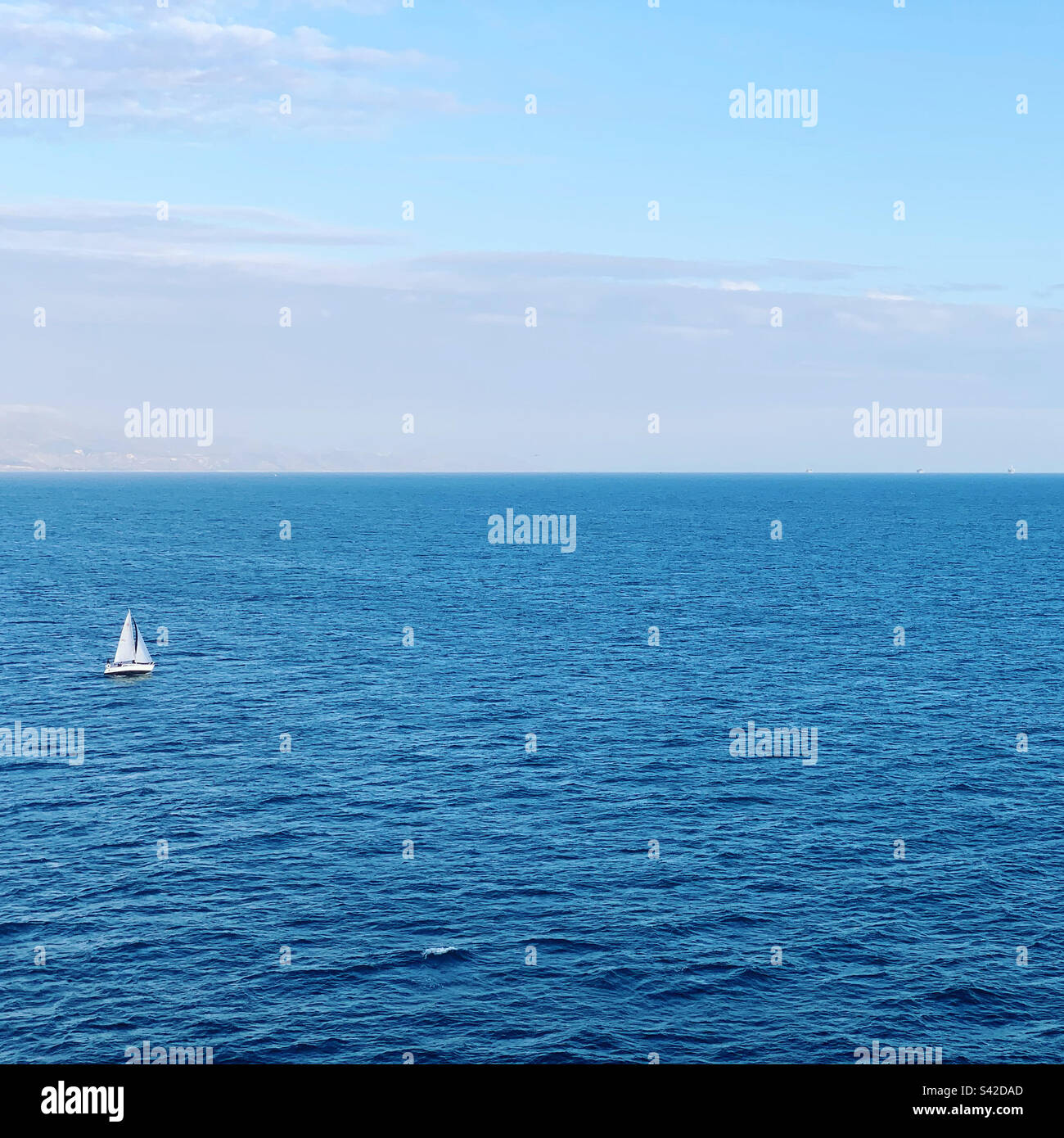 Sailboat in the ocean - Smartphone Captured Stock Image