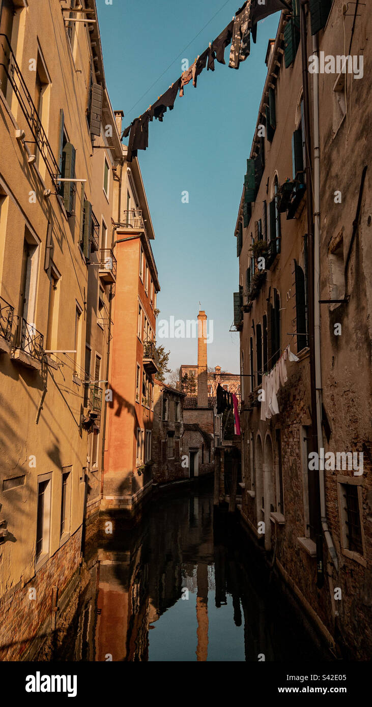 A spot into Venice alleys, to experience the daily life in this magnificent city. Stock Photo