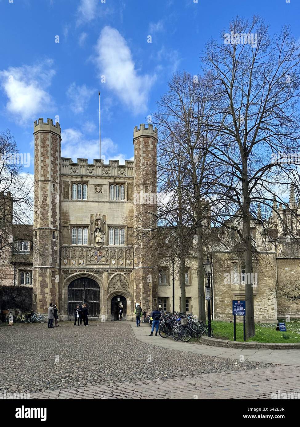 Entrance to Trinity College, University of Cambridge - Smartphone Captured Stock Image