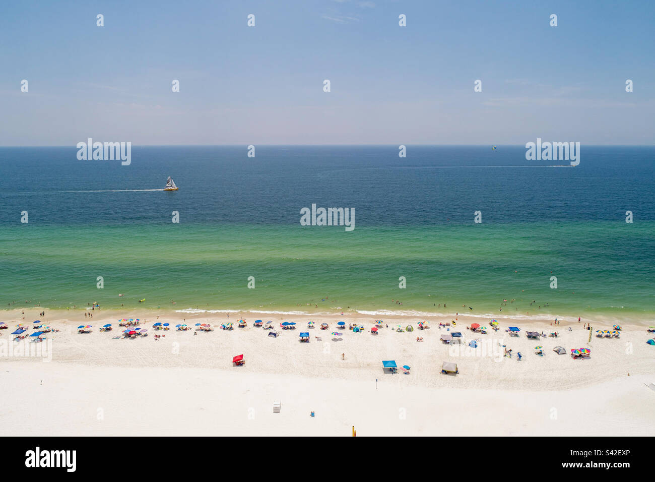 Sailboat at Gulf Shores Beach Stock Photo Alamy
