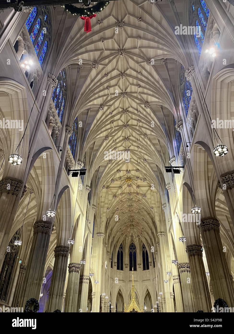 Interior architecture of St. Patrick's Cathedral in New York. Photo taken in New York in December 2022 Stock Photo