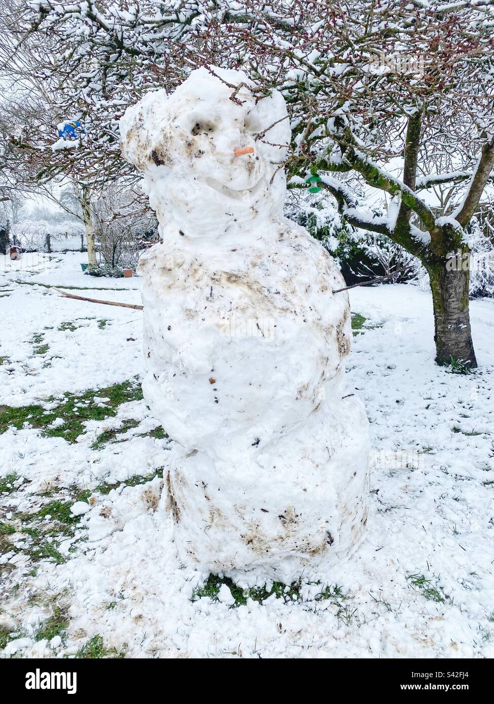 Snowman, Hampshire, England, United Kingdom - Smartphone Captured Stock Image