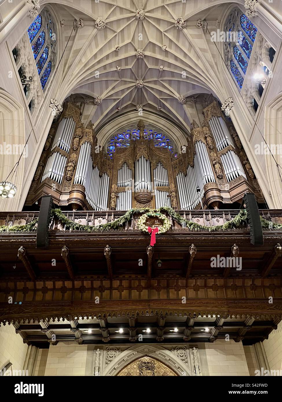 Great organ of St. Patrick's Cathedral in New York York. Photo taken in New York in December 2022 Stock Photo