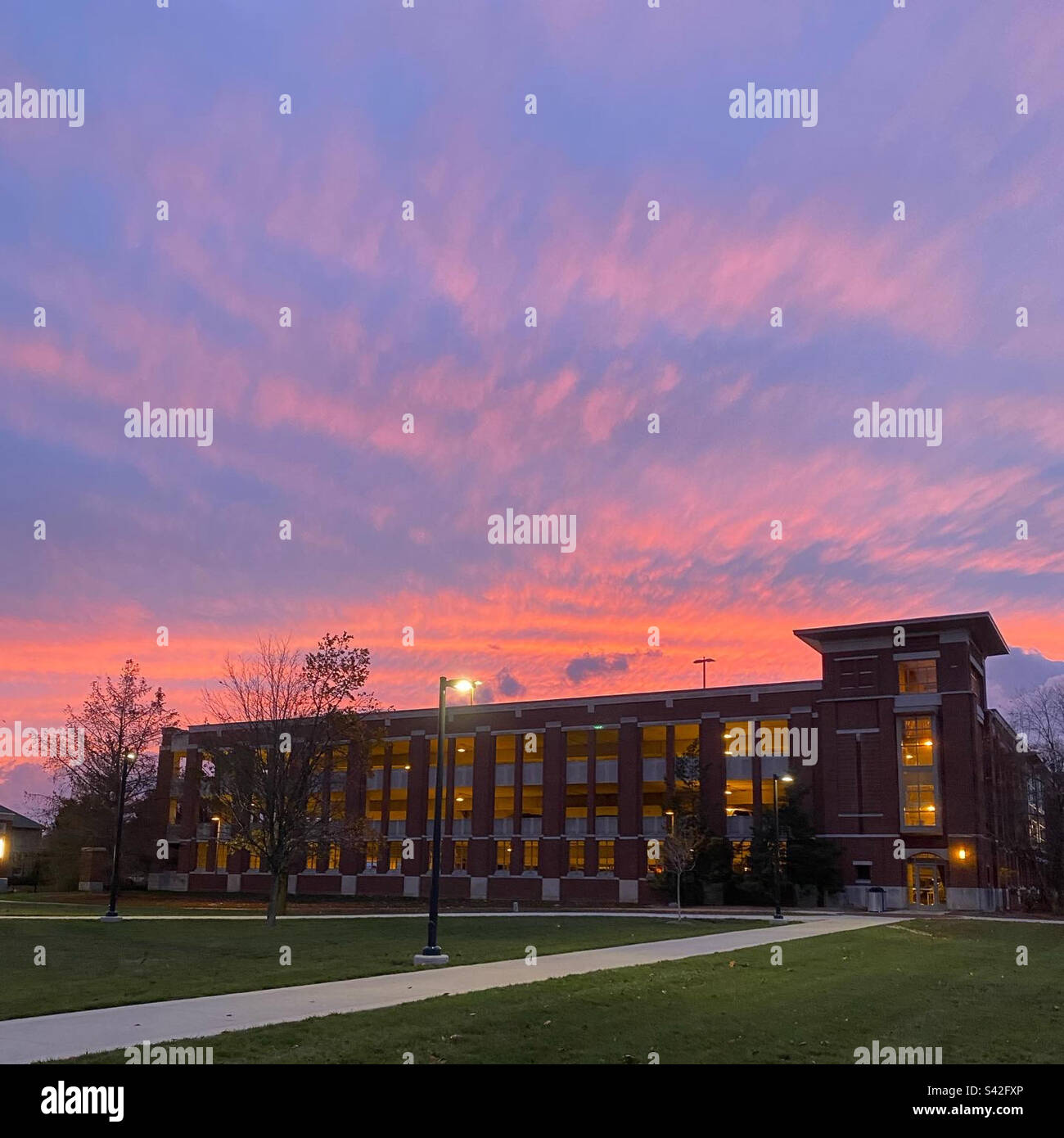 Ball State looking beautiful at sunset Stock Photo Alamy