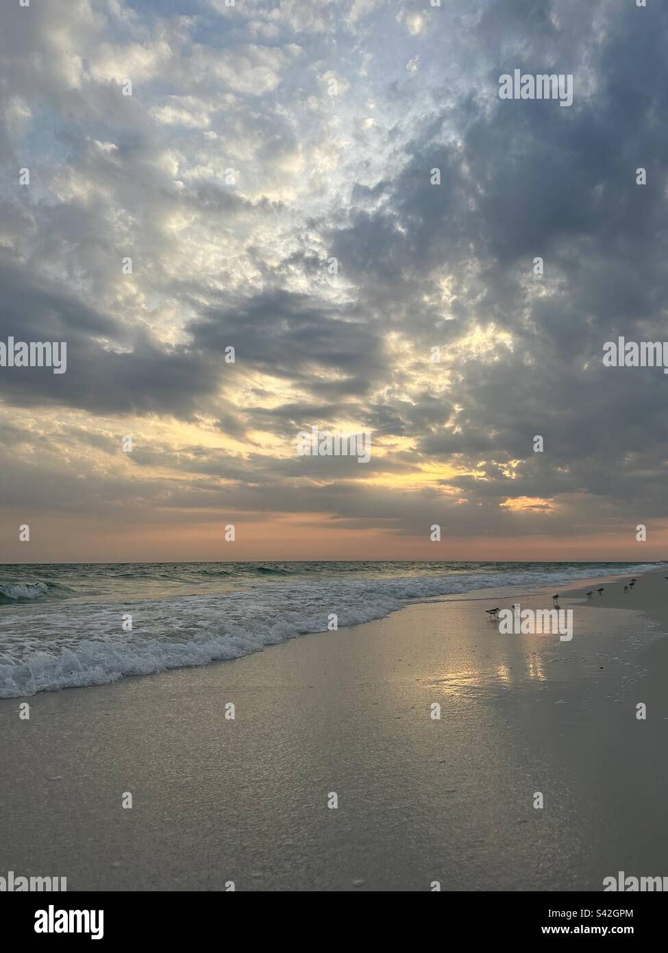 Florida Emerald Coast dramatic sky sunset - Smartphone Captured Stock Image