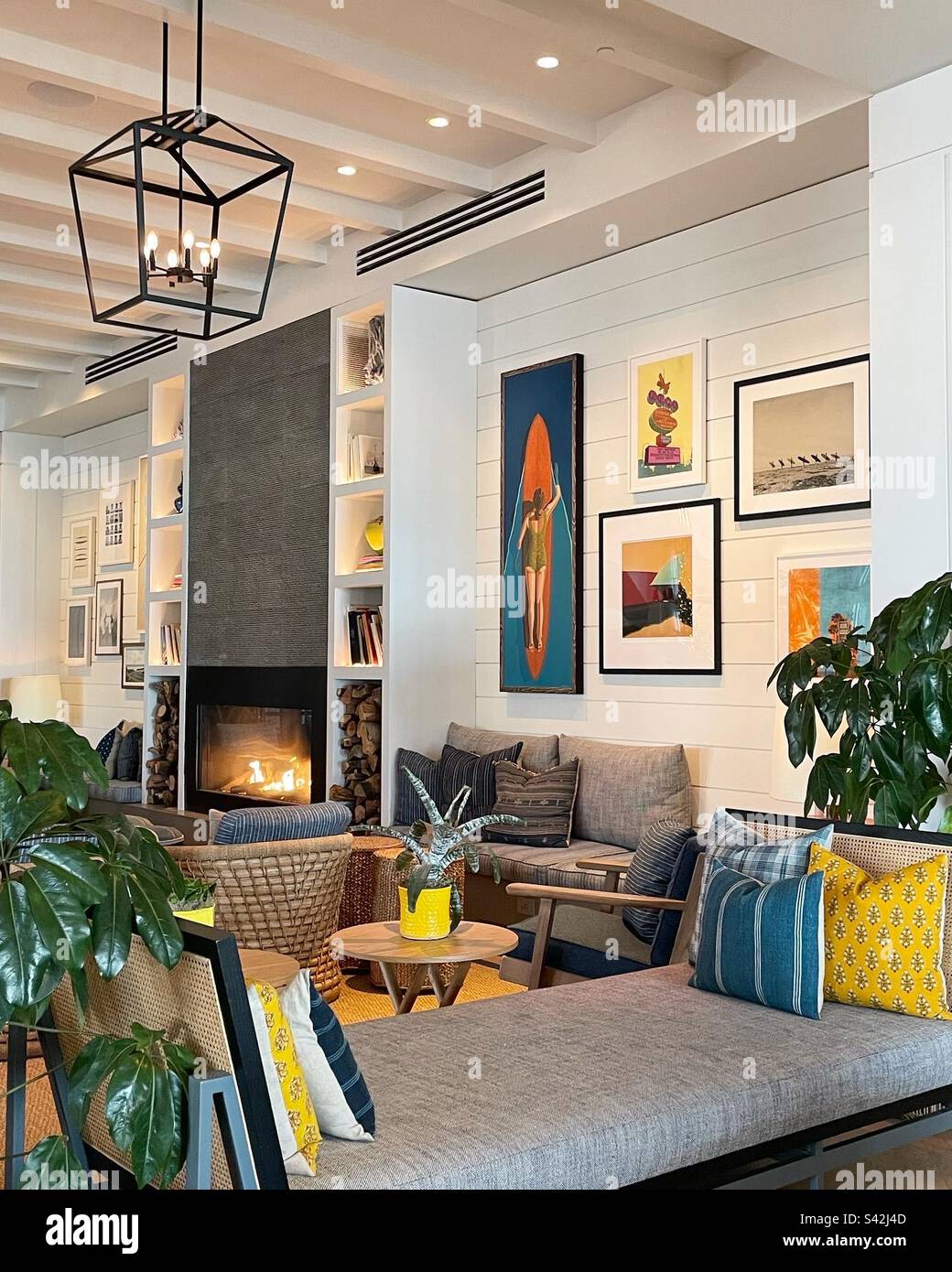 Lobby of an Oceanside hotel - Smartphone Captured Stock Image