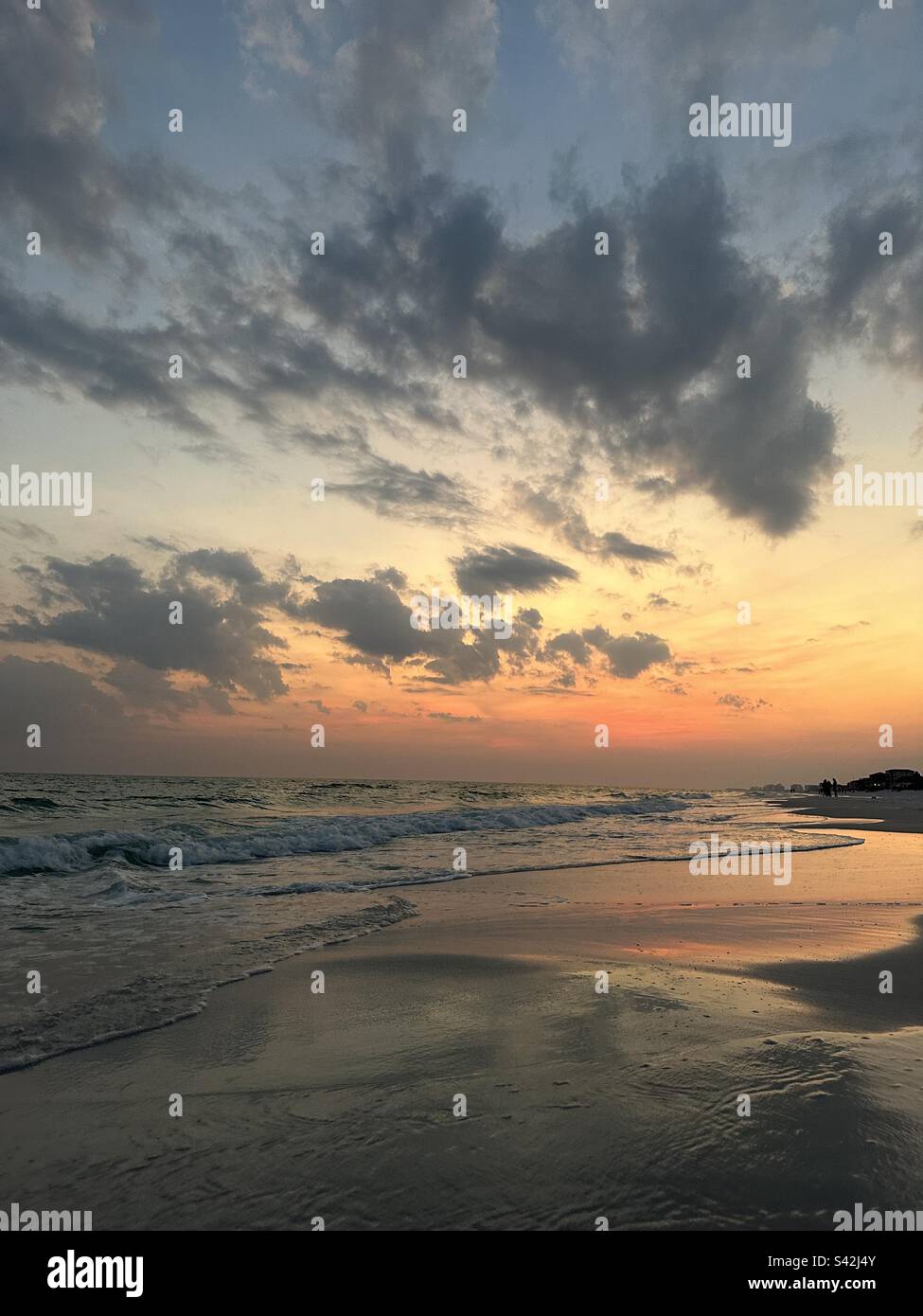 Colorful sunset skies over the Gulf of Mexico Florida Emerald Coast - Smartphone Captured Stock Image