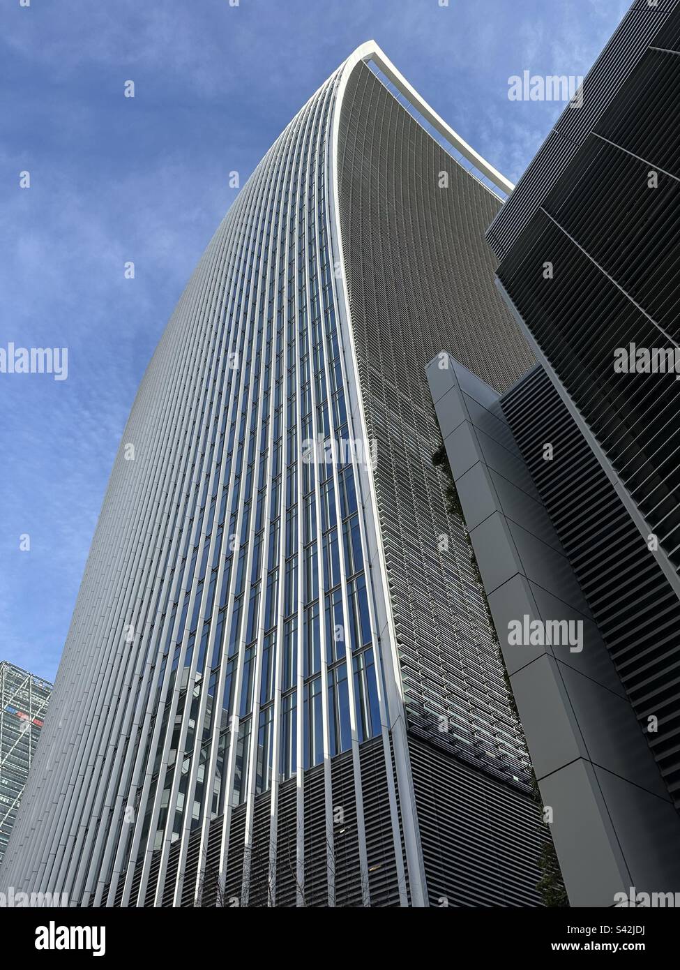 Low angle view of the Walkie Talkie building in London - Smartphone Captured Stock Image