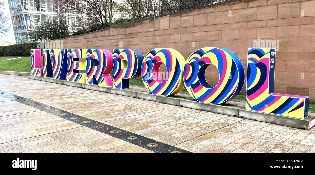 Eurovision sign Liverpool - Smartphone Captured Stock Image