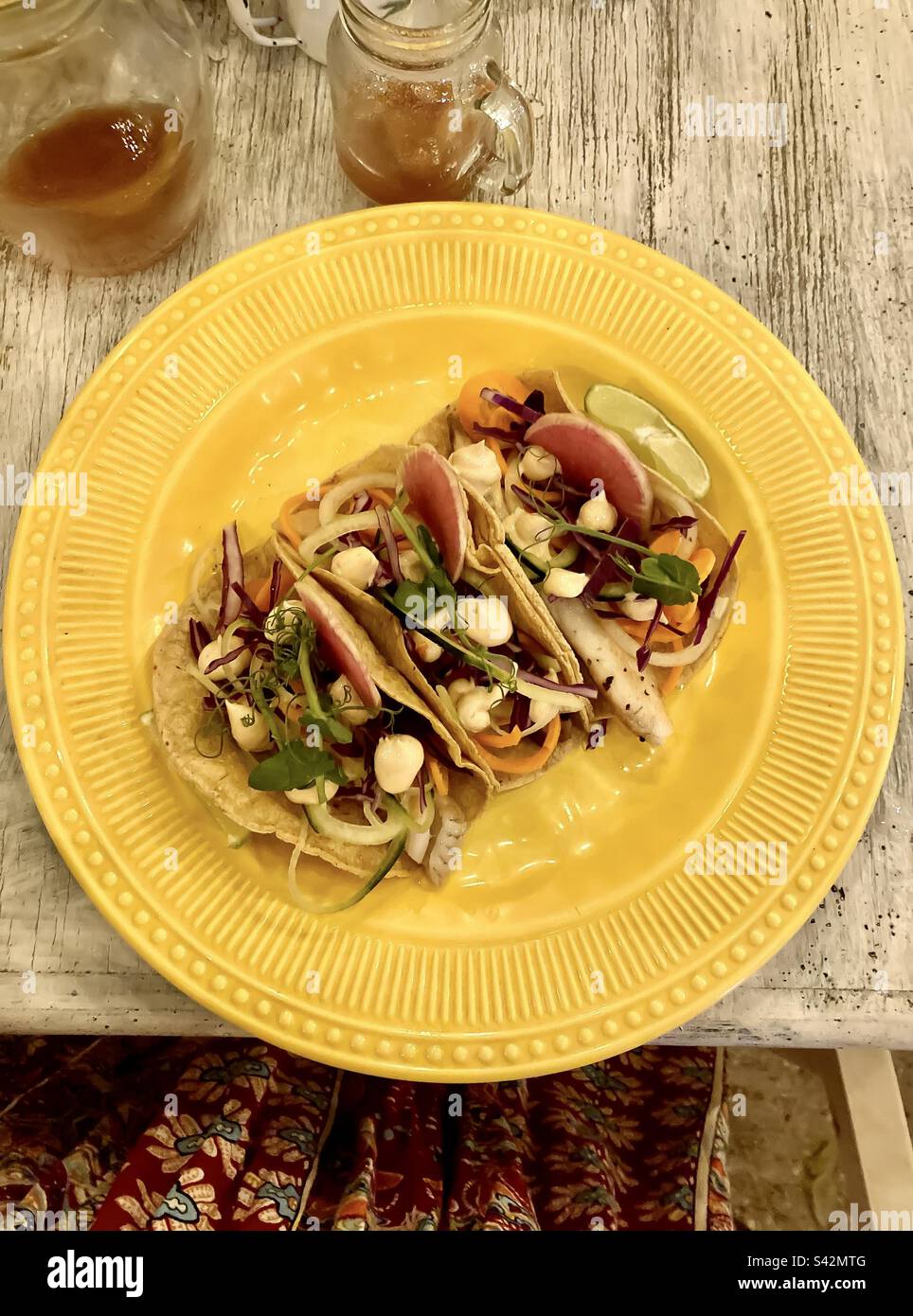 Grilled fish tacos. - Smartphone Captured Stock Image