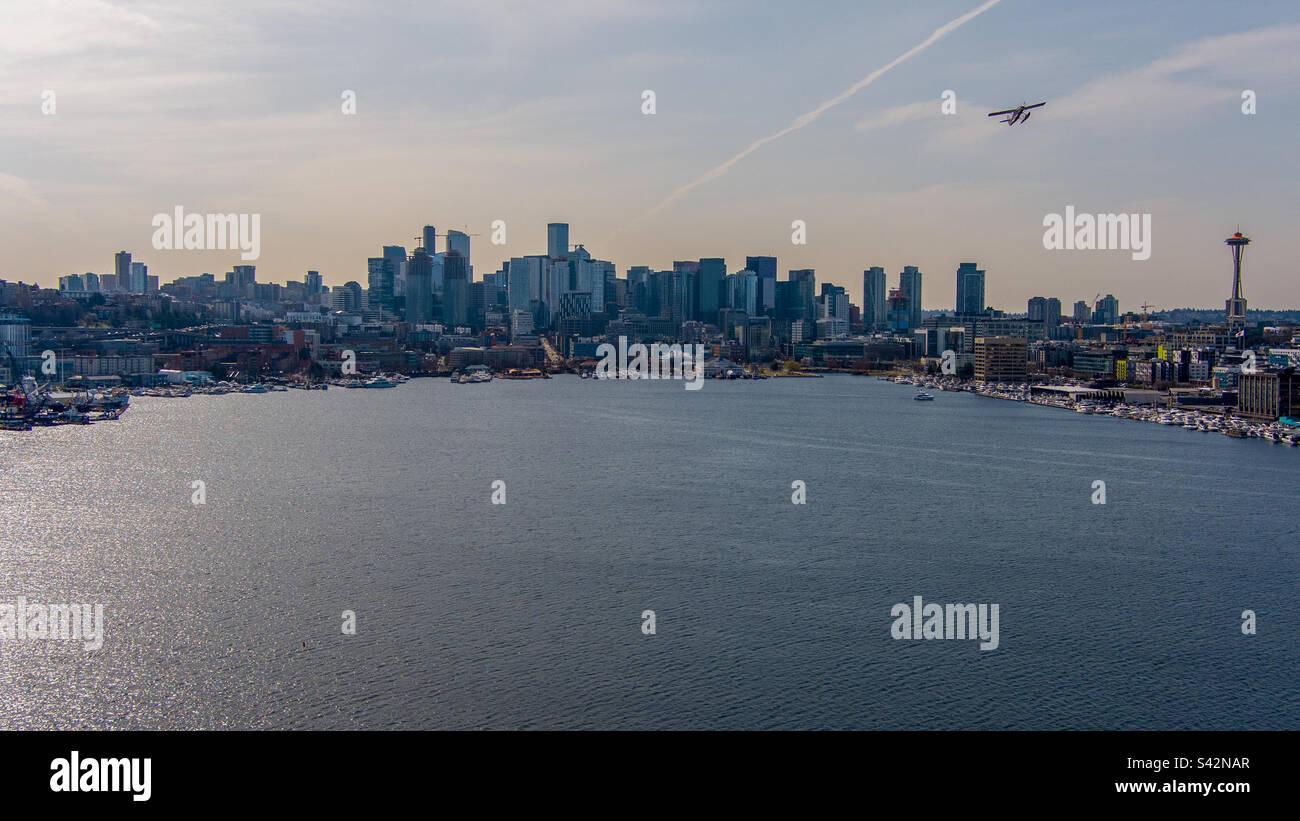 Seattle, Washington skyline and Lake Union - Smartphone Captured Stock Image