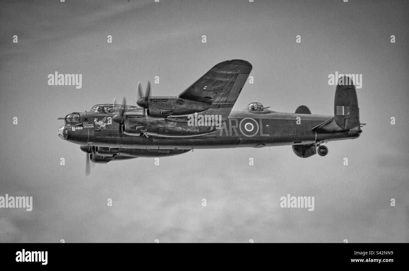 Lancaster bomber over Southport Stock Photo
