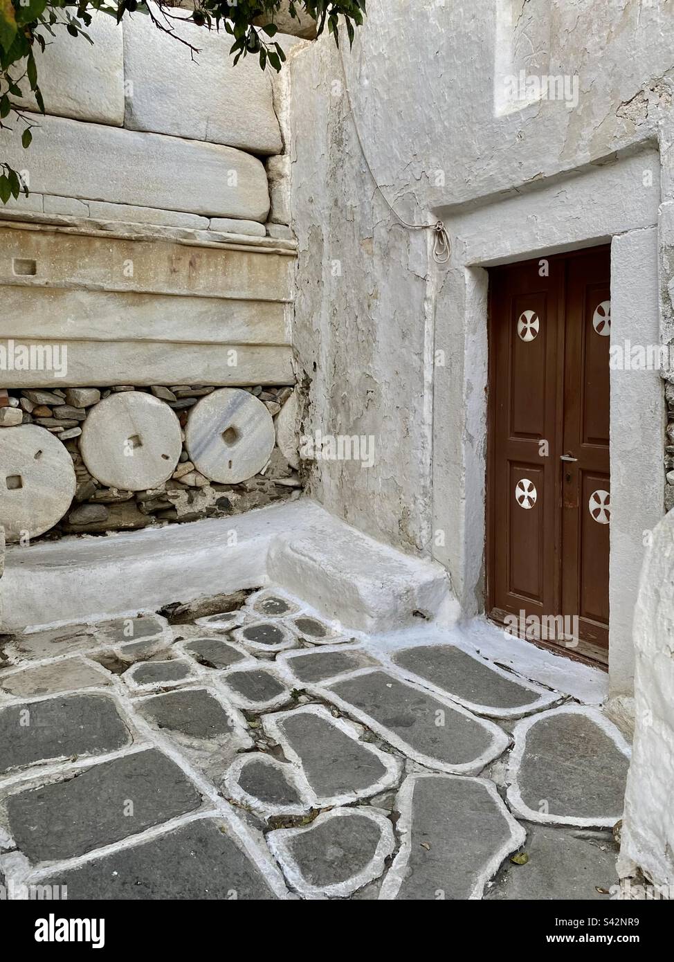 Shapes on ground, walls and door - Smartphone Captured Stock Image