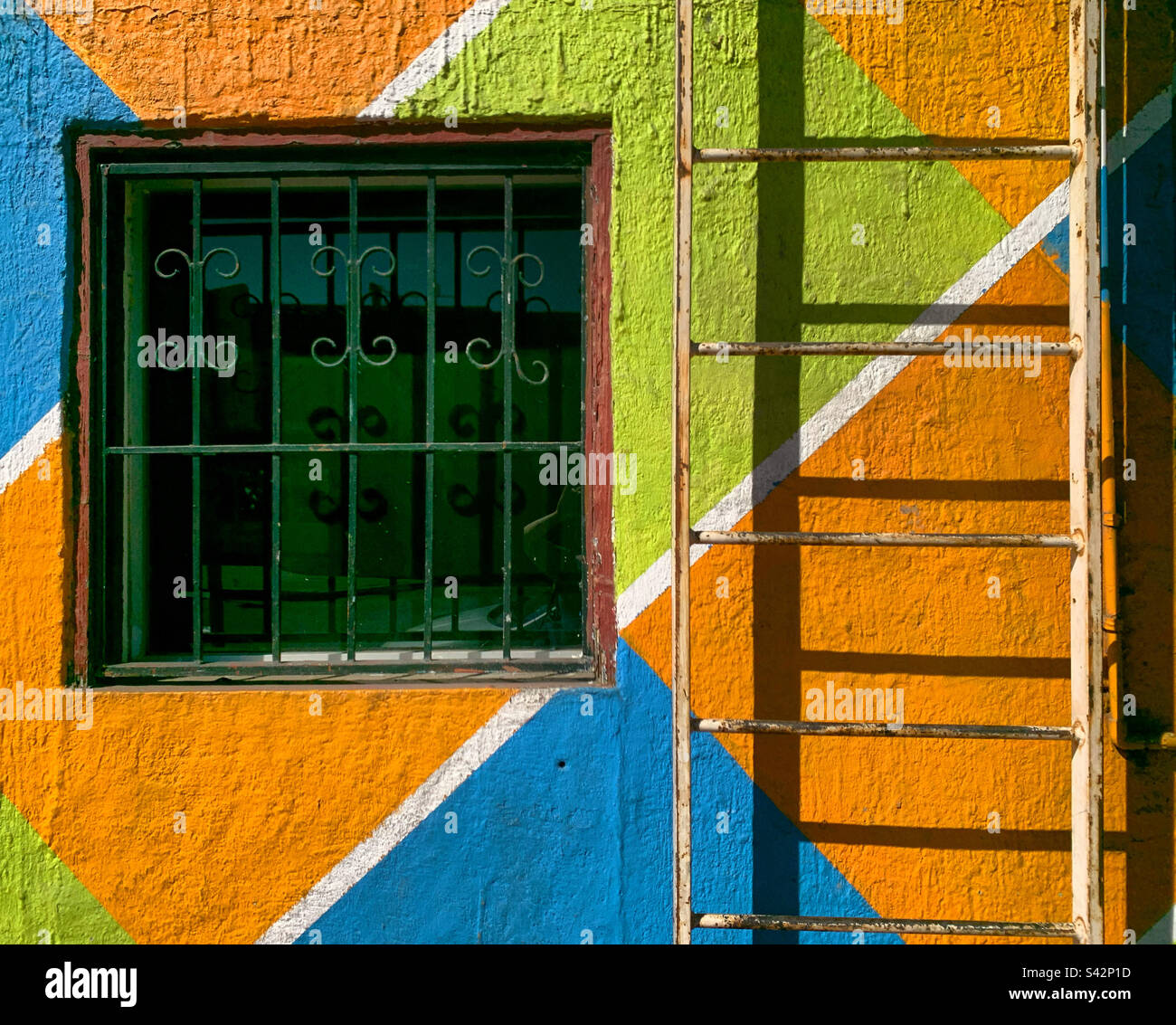 A colorful wall in Ensenada, Baja California, Mexico - Smartphone Captured Stock Image