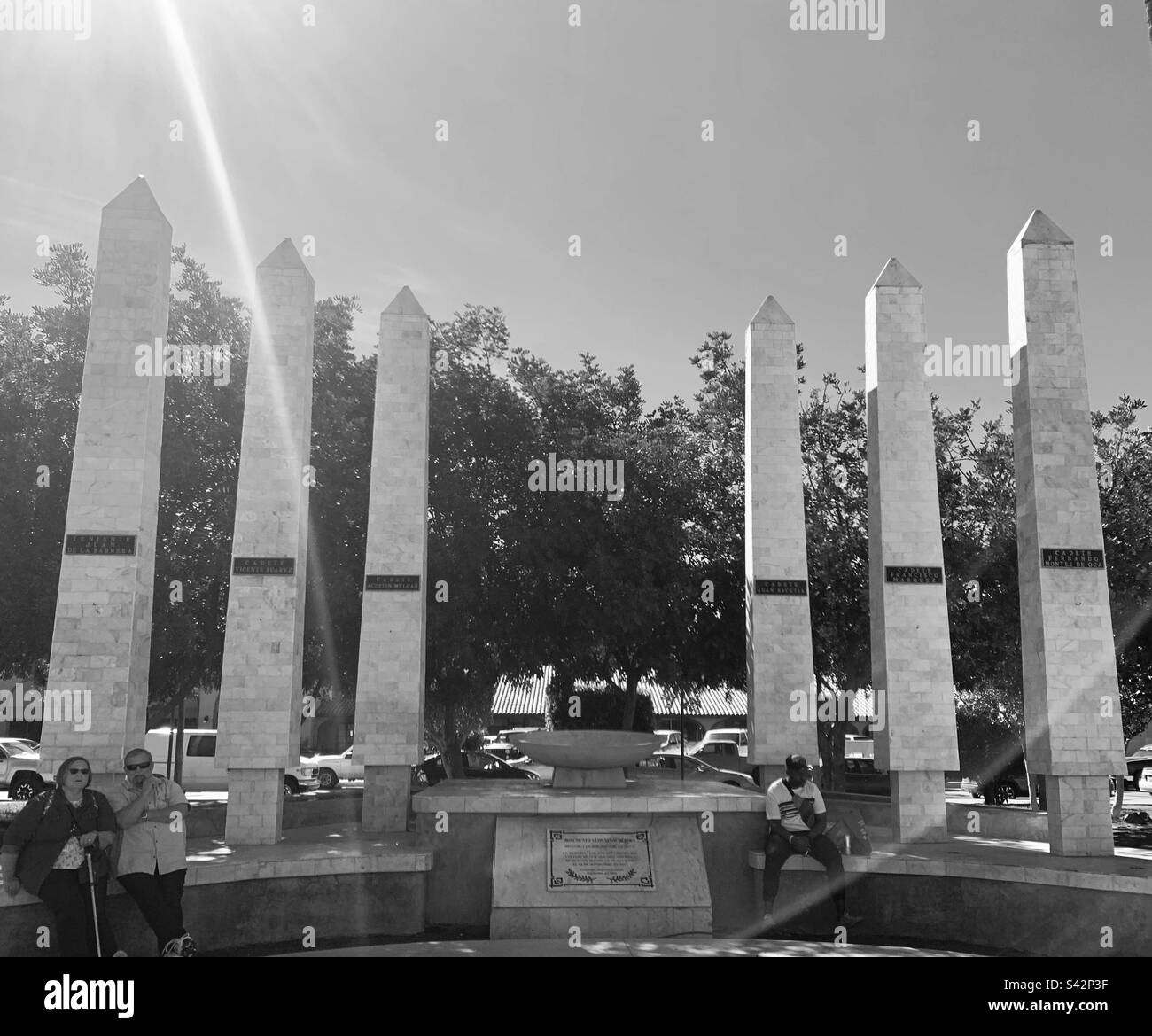 November, 2022, Monumento a Los Ninos Heroes, Zona Centro, Ensenada, Baja California, Mexico - Smartphone Captured Stock Image