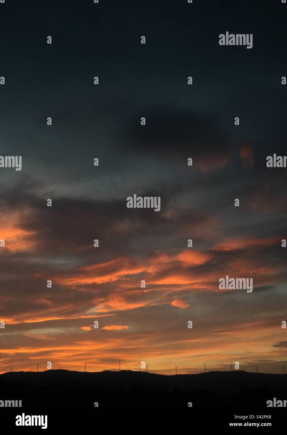 Dramatic sunset, Catalonia, Spain. Stock Photo