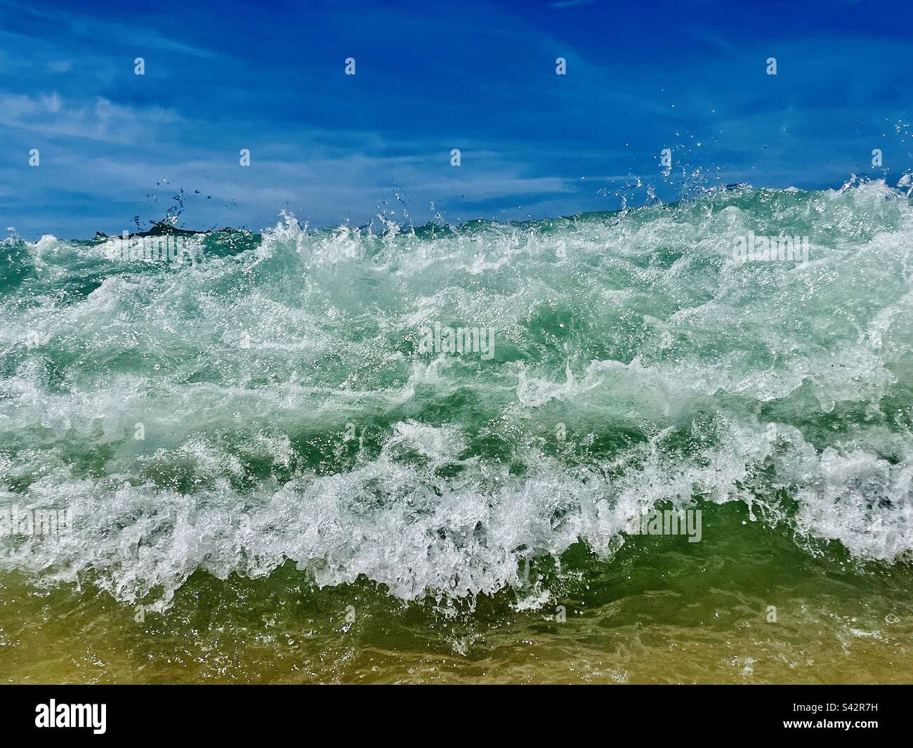 Wave crashing on the beach, south west of France, Hossegor - Smartphone Captured Stock Image