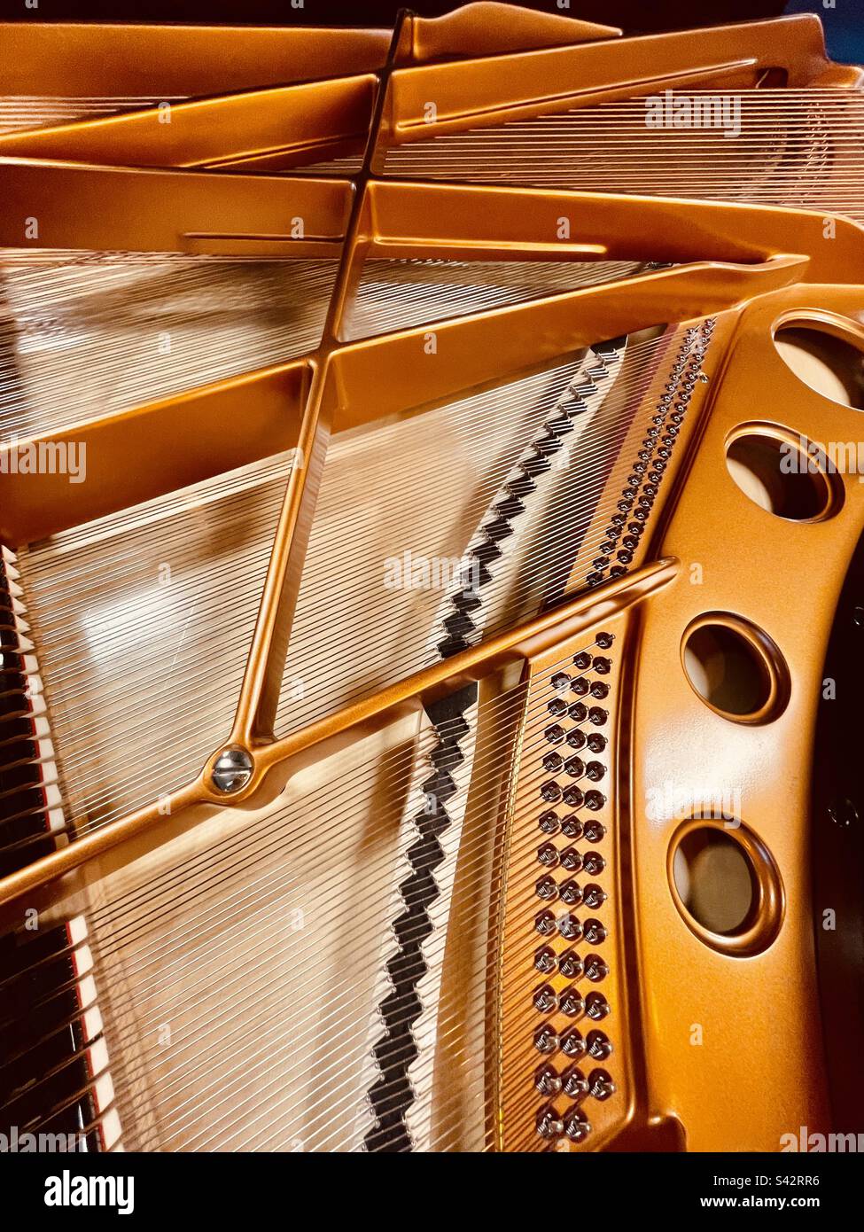 Grand piano frame and strings design Stock Photo