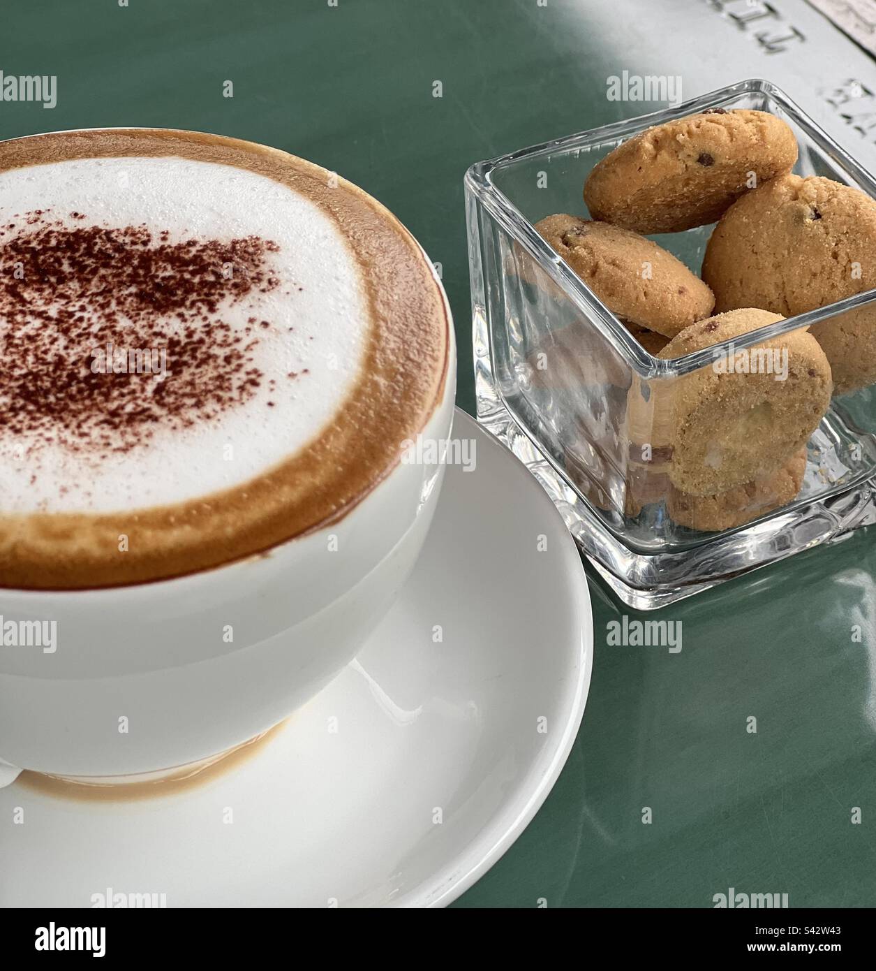 Good things start with letter “C”: Coffee, Cookies… Stock Photo