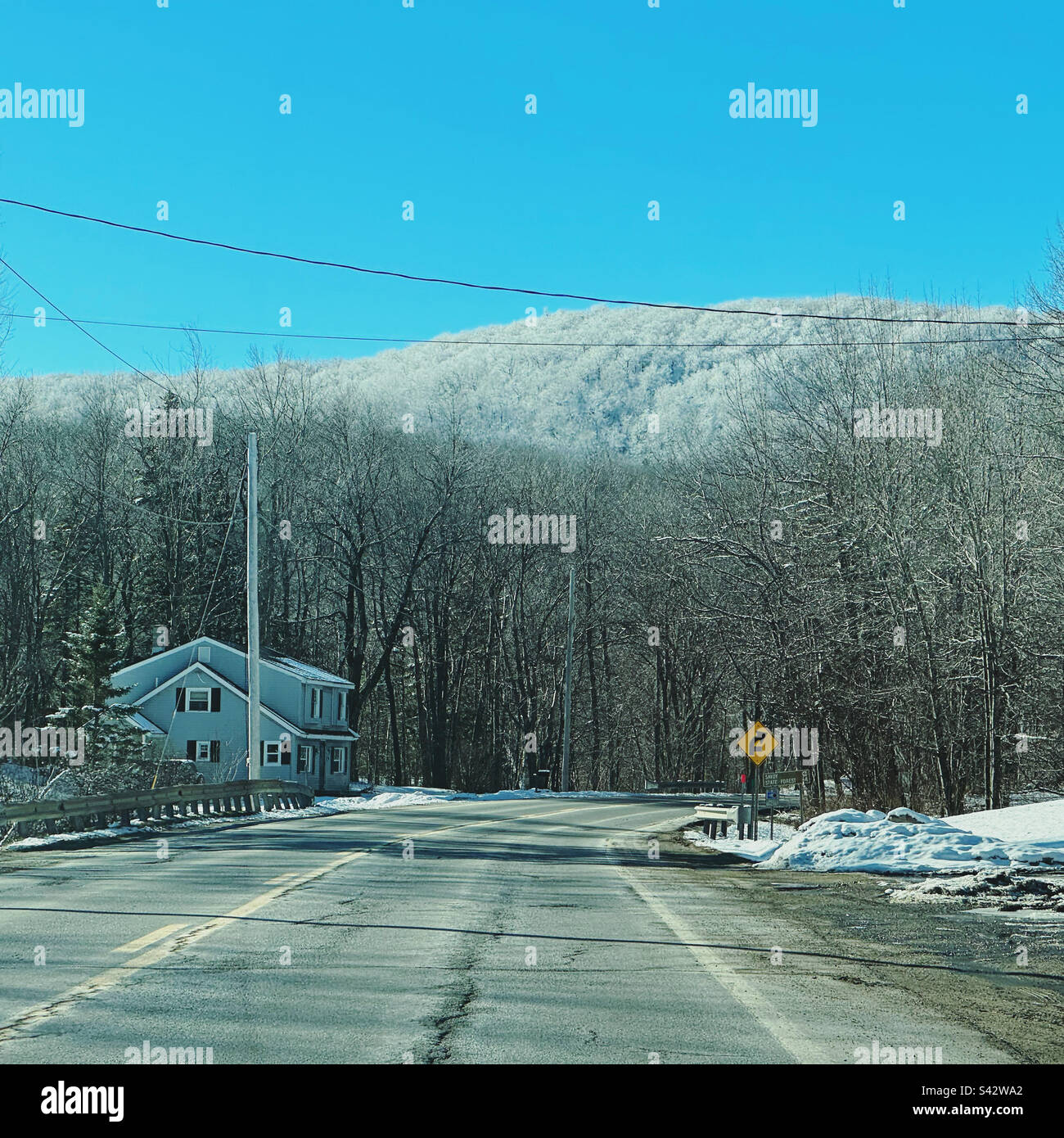 January, 2023, Route 2, Florida, Massachusetts, United States - Smartphone Captured Stock Image