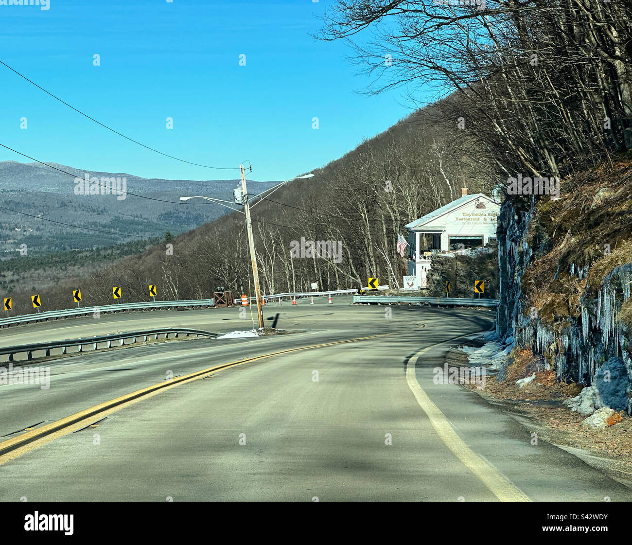 January, 2023, Route 2, Florida, Berkshire County, Massachusetts, United States - Smartphone Captured Stock Image