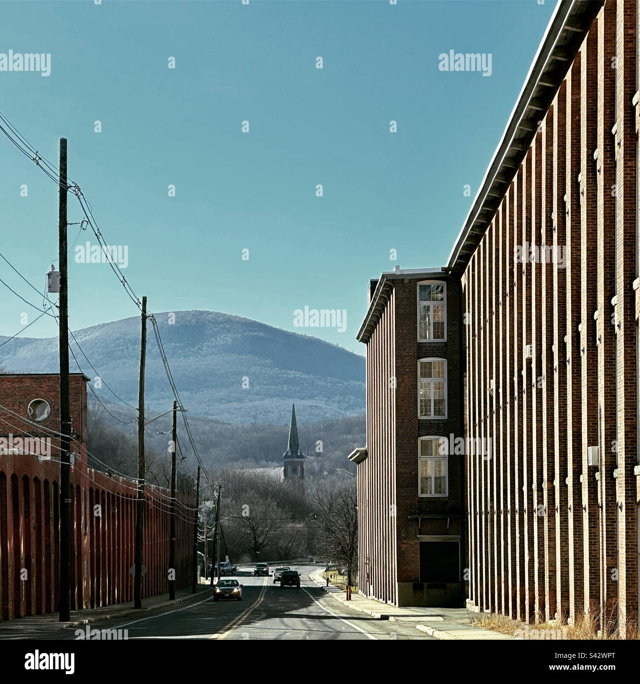 January, 2023, On Route 2/ the Mohawk Trail in North Adams, Massachusetts, United States - Smartphone Captured Stock Image