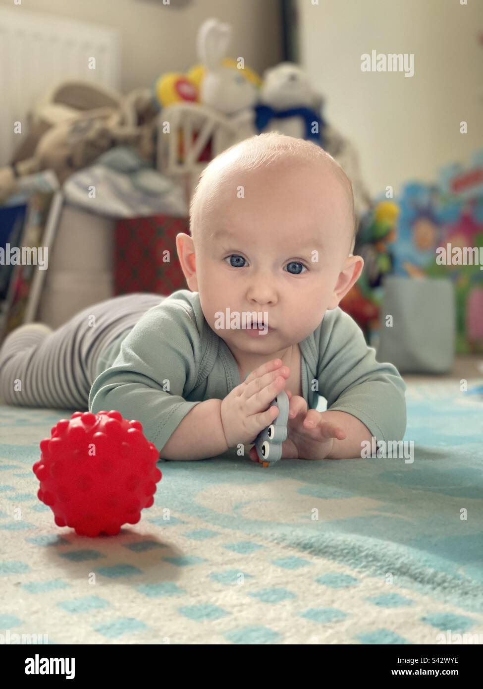 Tummy time - Smartphone Captured Stock Image