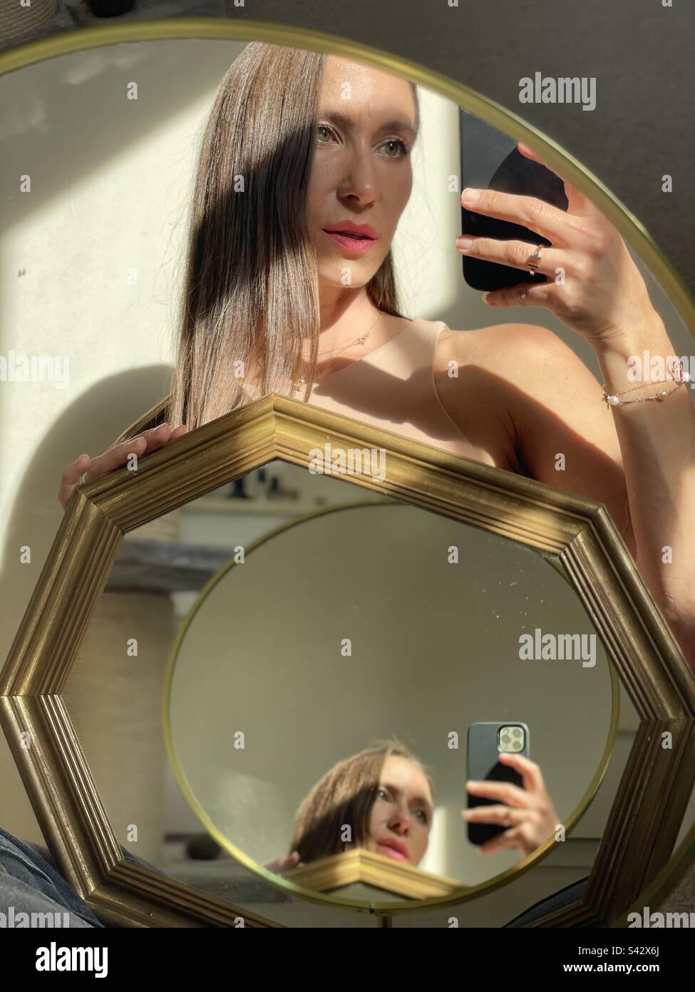 Self portrait - Smartphone Captured Stock Image