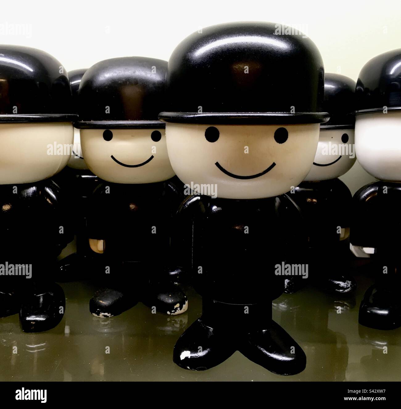 Plastic Bowler Hat Men - Smartphone Captured Stock Image