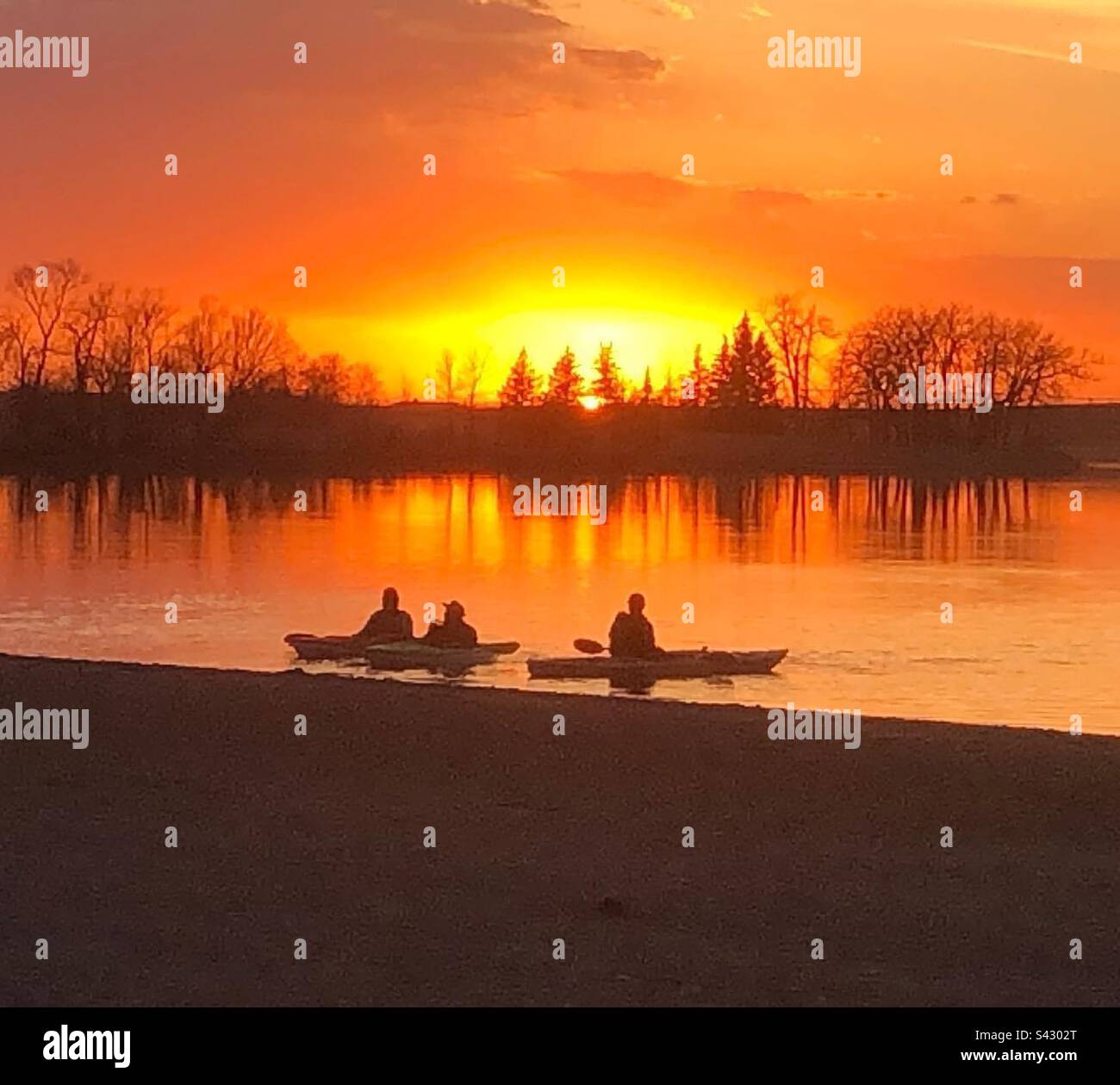 Burning Sunset - Smartphone Captured Stock Image