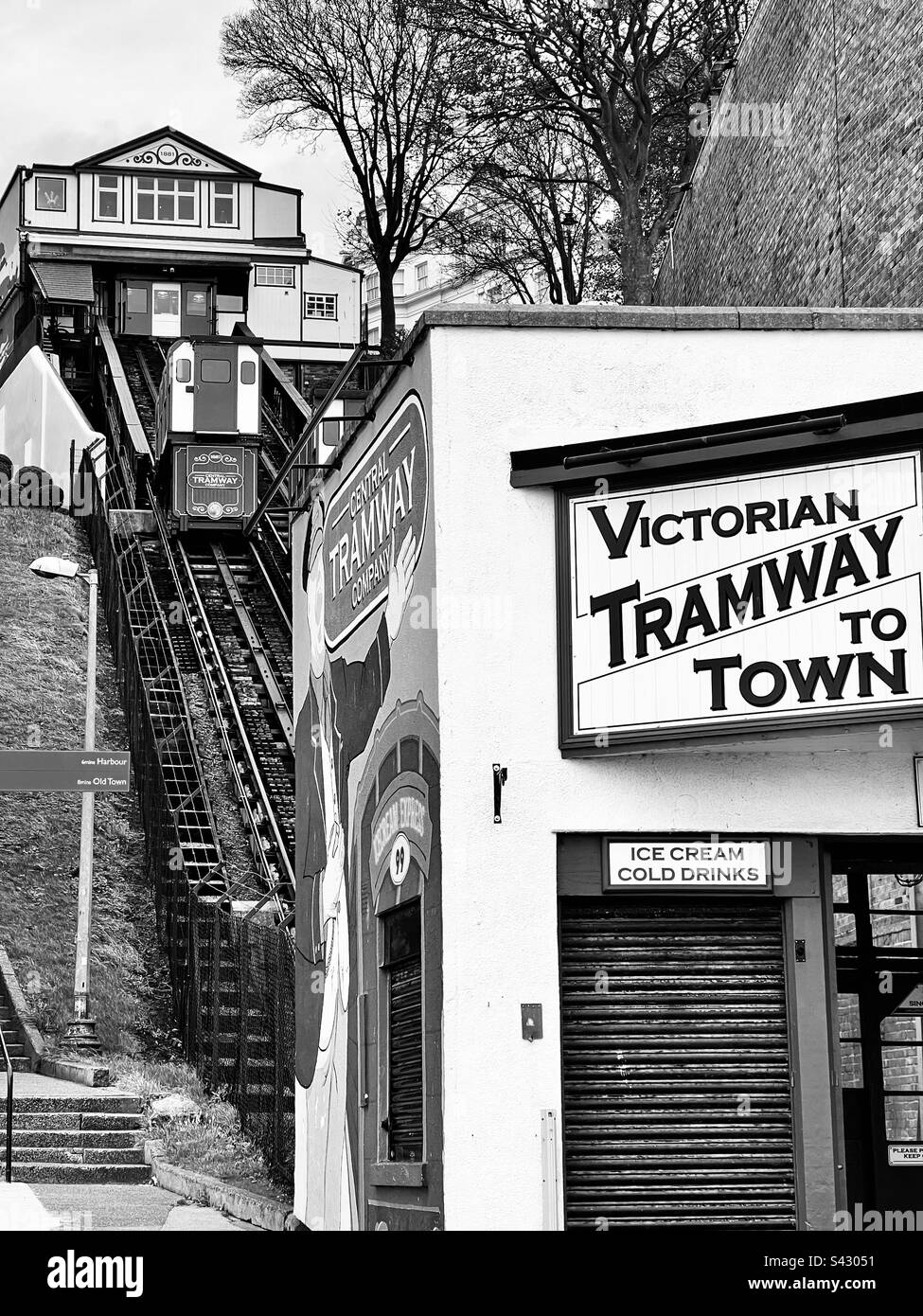 Working funicular in Scarborough - Smartphone Captured Stock Image