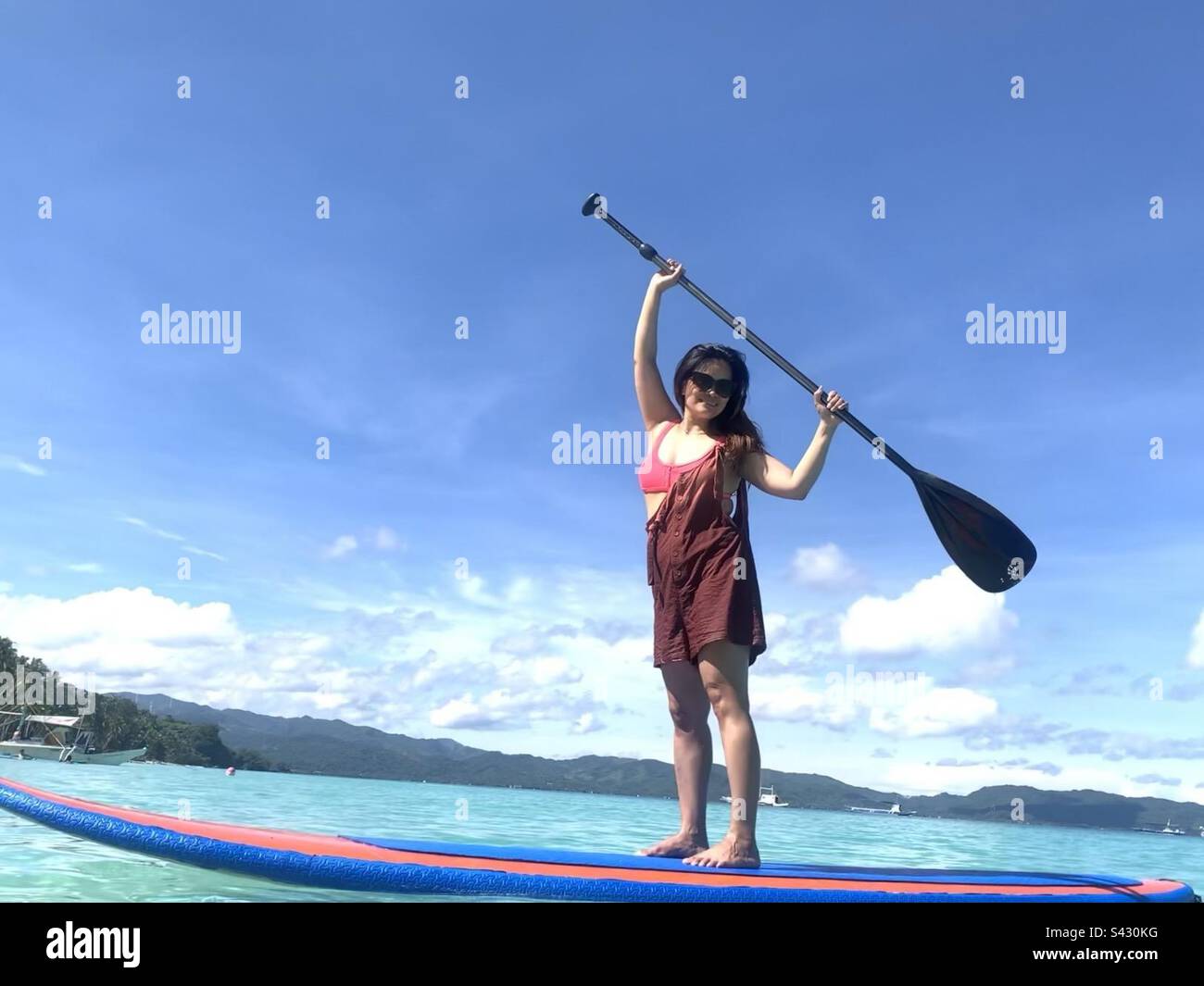 Paddle boarding in Boracay Island Philippines Stock Photo Alamy