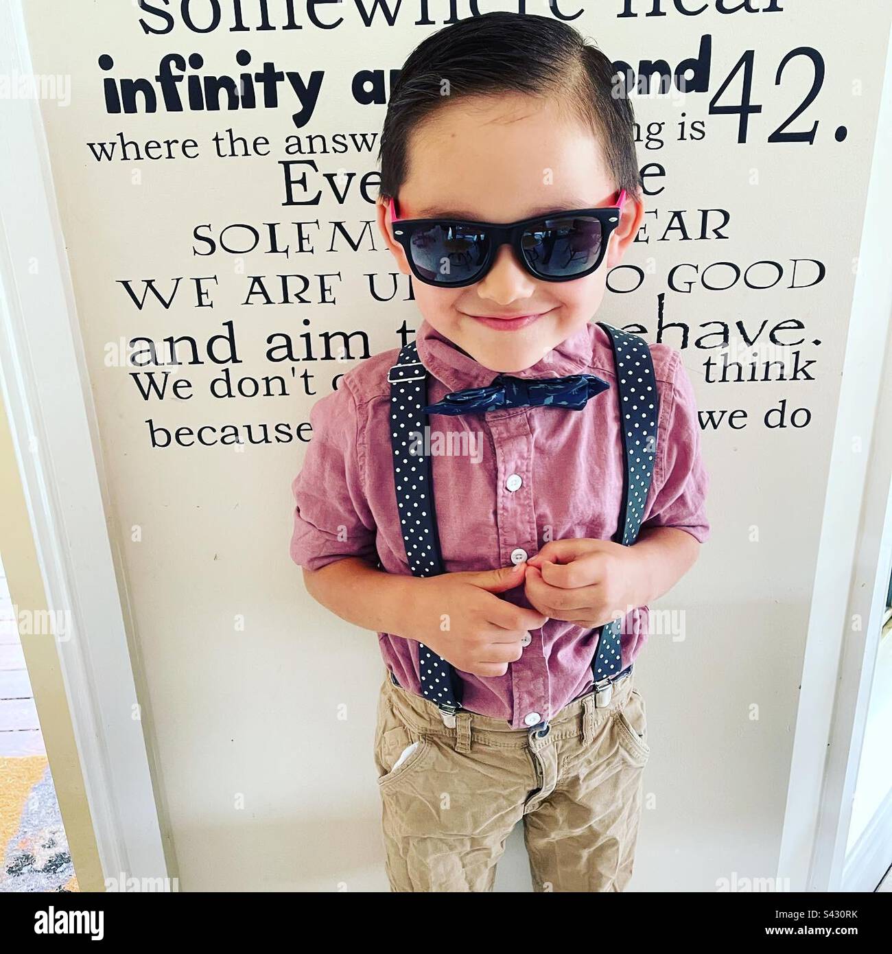 Boy wearing sunglasses Stock Photo