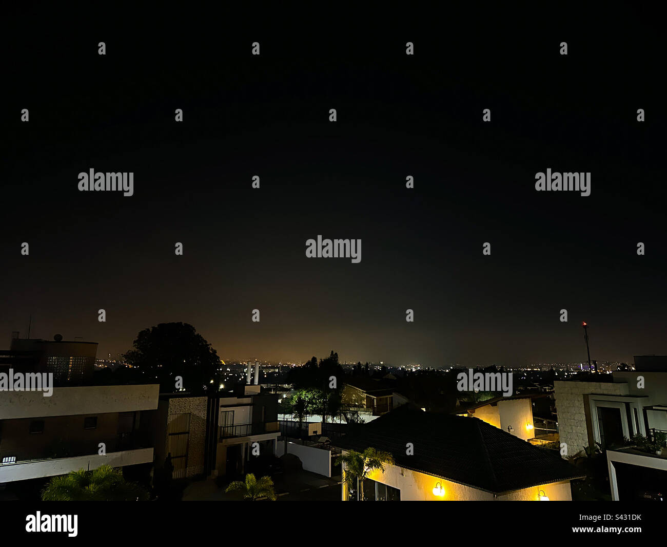 Urban sky with condominium buildings Stock Photo