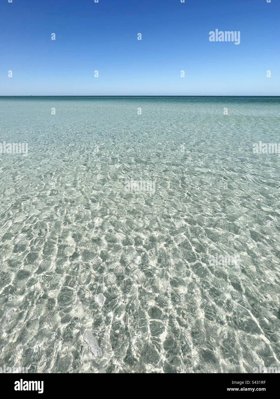 Clear water in the Gulf of Mexico, Pass-a-Grille, Florida - Smartphone Captured Stock Image