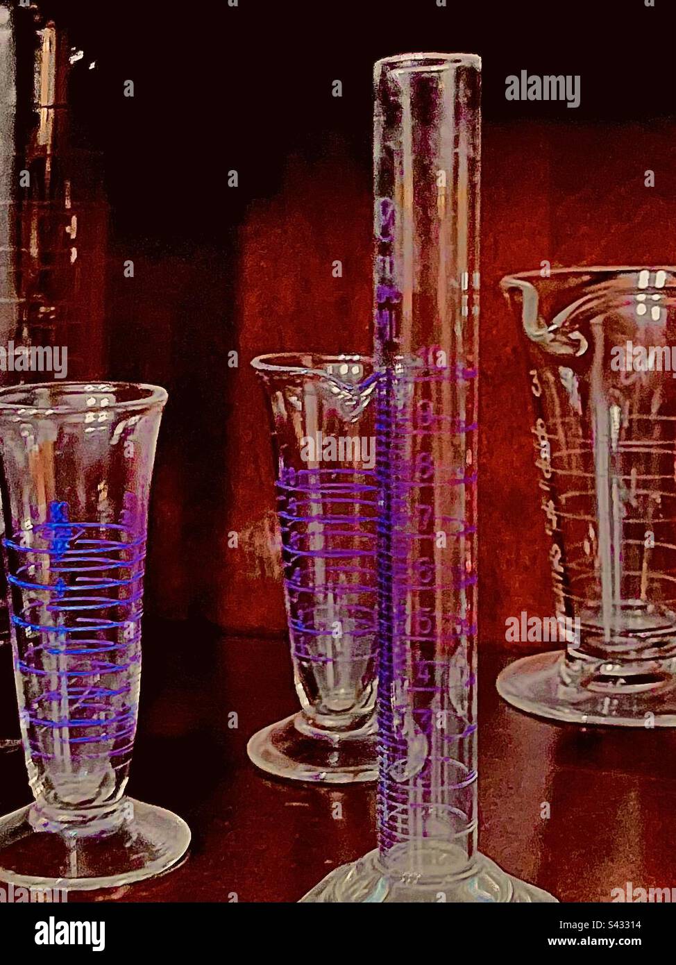 Mystical Look Apothecary Measuring Glasses - Smartphone Captured Stock Image