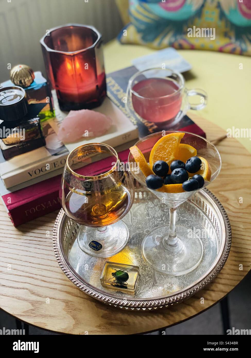 My beloved guest has tuned up - drink for her. - Smartphone Captured Stock Image