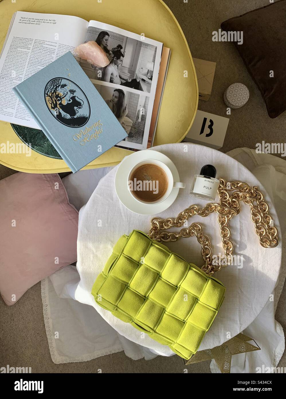 Still life set with Emily Brontë - Wuthering heights - Smartphone Captured Stock Image