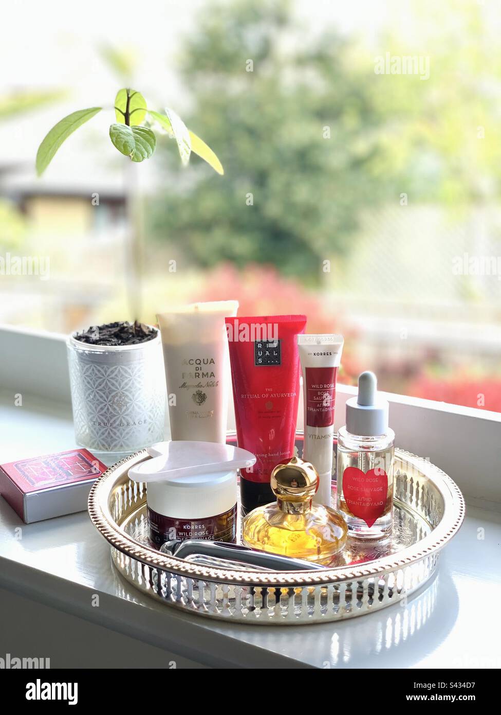 Beauty routine - Smartphone Captured Stock Image