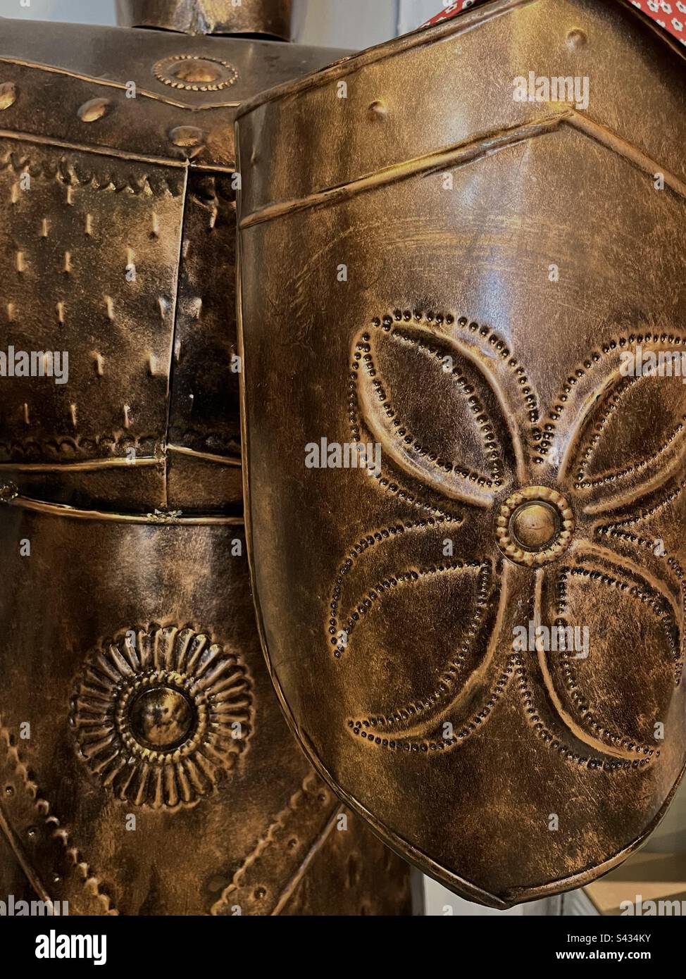 Gold suit of armor. - Smartphone Captured Stock Image