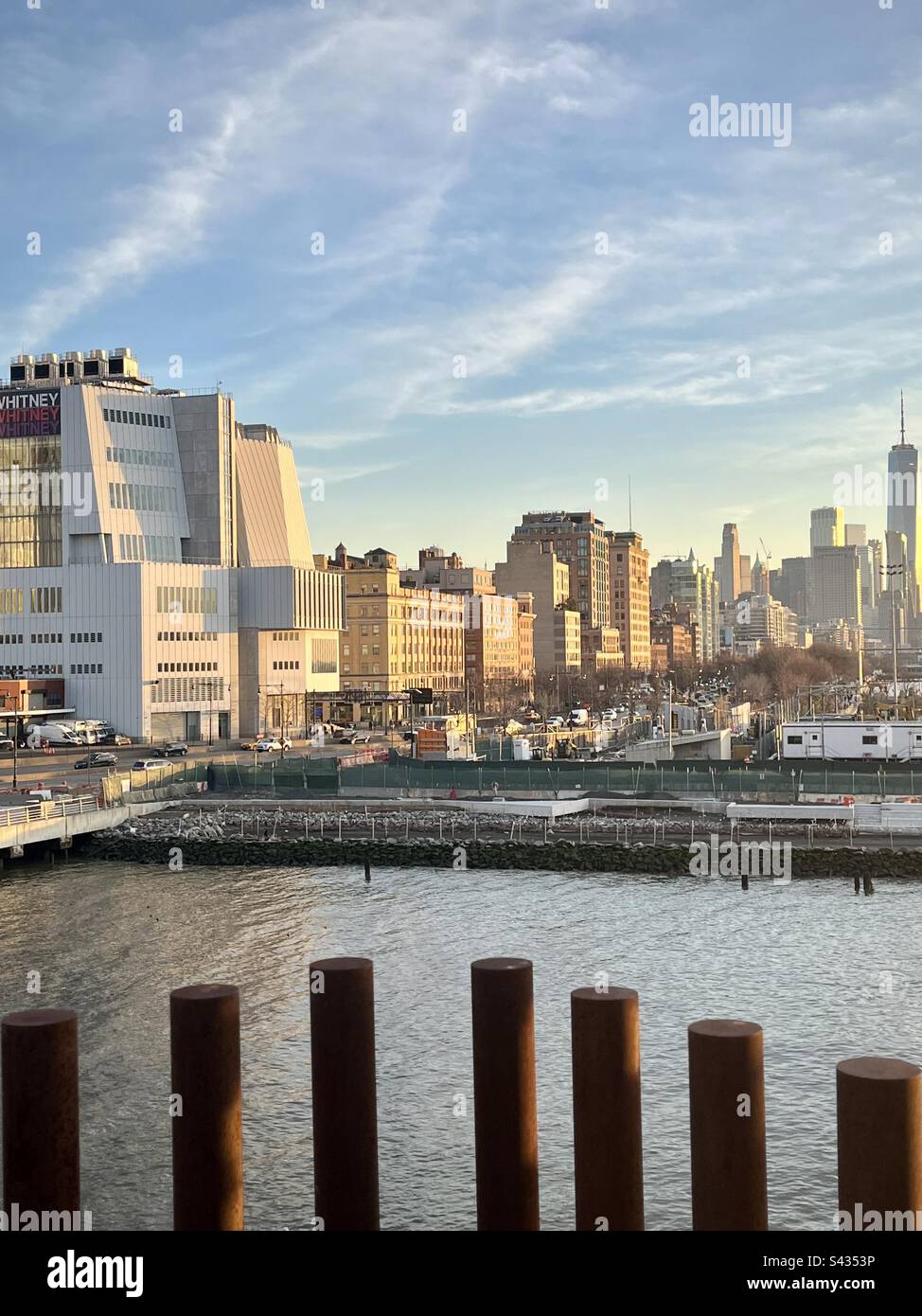 View of pier 55 in New York from the little island park. Photo taken in