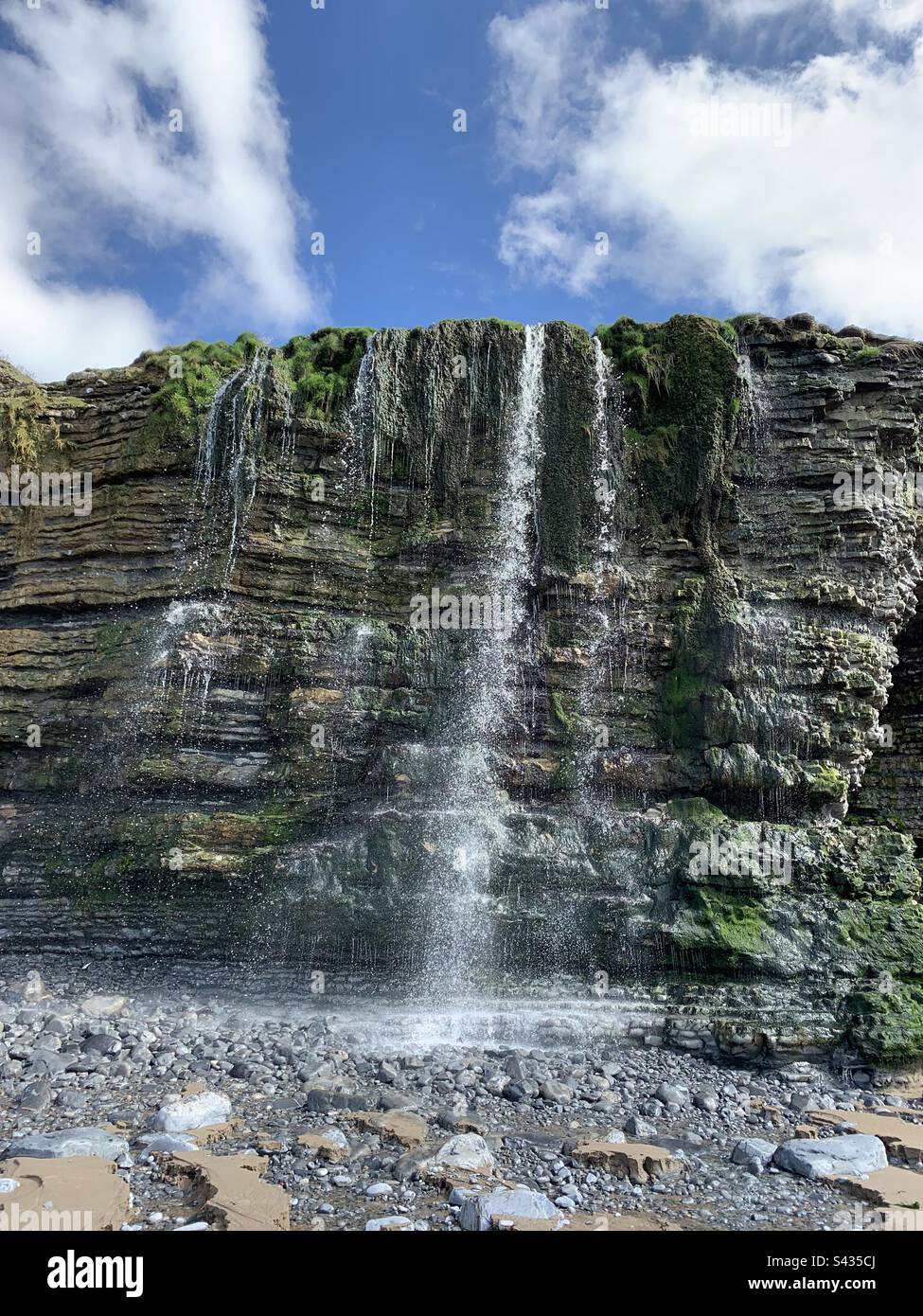 Waterfall Southerndown Beach - Smartphone Captured Stock Image
